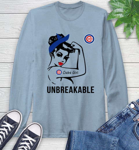 MLB Chicago Cubs Girl Unbreakable Baseball Sports Long Sleeve T-Shirt 6