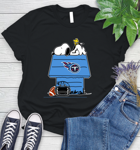 Tennessee Titans NFL Football Snoopy Woodstock The Peanuts Movie Women's T-Shirt 2