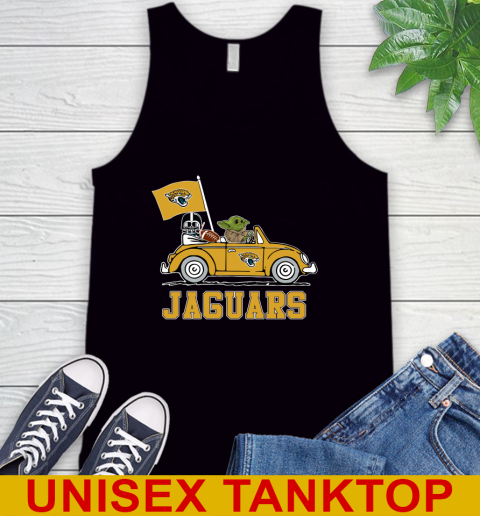 NFL Football Jacksonville Jaguars Darth Vader Baby Yoda Driving Star Wars Shirt Tank Top 2