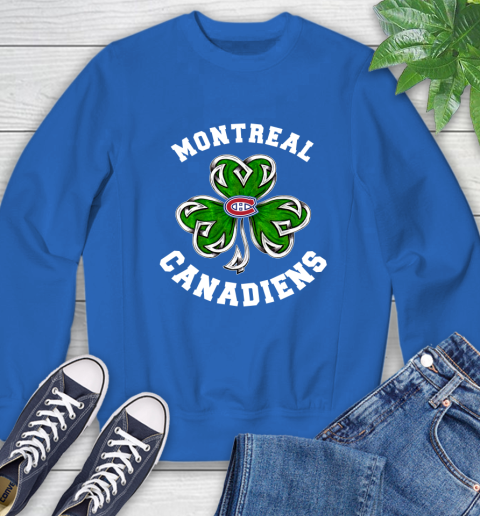 NHL Montreal Canadiens Three Leaf Clover St Patrick's Day Hockey Sports Sweatshirt 9
