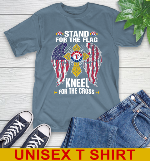 MLB Baseball Texas Rangers Stand For Flag Kneel For The Cross Shirt T-Shirt - Image 9