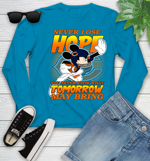 Chicago Bears NFL Football Mickey Disney Never Lose Hope Youth Long Sleeve 8