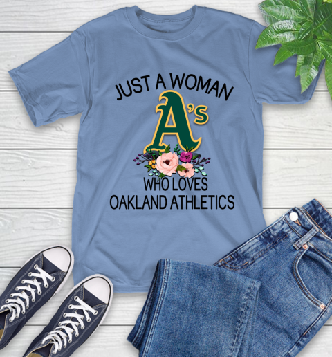MLB Just A Woman Who Loves Oakland Athletics Baseball Sports T-Shirt 11