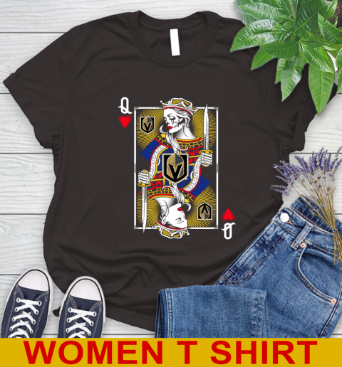 NHL Hockey Vegas Golden Knights The Queen Of Hearts Card Shirt Women's T-Shirt 9
