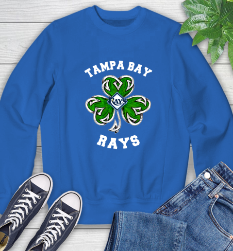 MLB Tampa Bay Rays Three Leaf Clover St Patrick's Day Baseball Sports Sweatshirt 9
