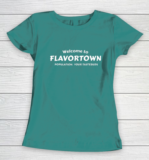 Flavortown Population American Food Gift Taste Buds Women's T-Shirt 10