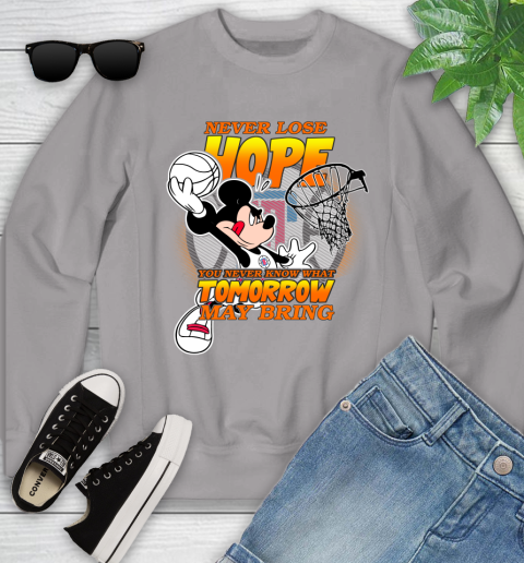LA Clippers NBA Basketball Mickey Disney Never Lose Hope Youth Sweatshirt 3