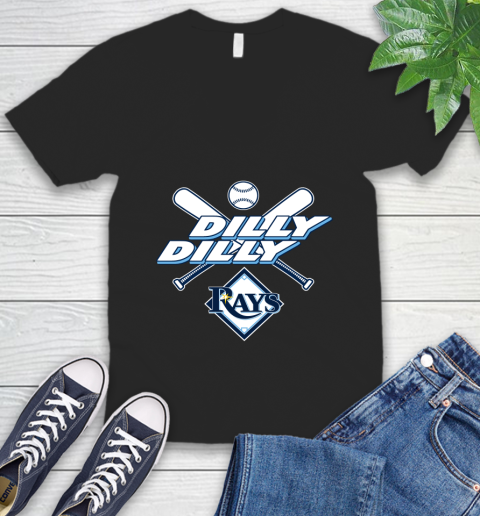 MLB Tampa Bay Rays Dilly Dilly Baseball Sports V-Neck T-Shirt 2