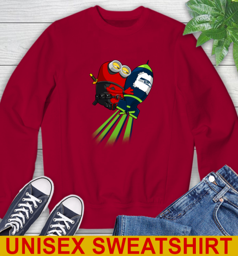NFL Football Seattle Seahawks Deadpool Minion Marvel Shirt Sweatshirt 9
