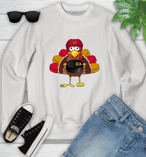 Chicago Blackhawks Turkey Thanksgiving Day Youth Sweatshirt