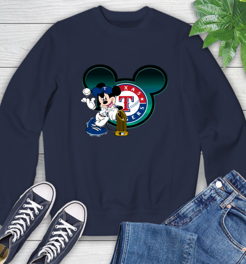 MLB Texas Rangers The Commissioner's Trophy Mickey Mouse Disney Sweatshirt 3
