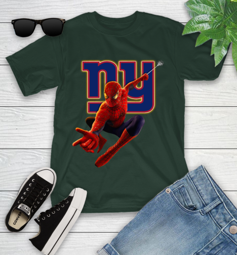 NFL Spider Man Avengers Endgame Football New York Giants Youth T-Shirt 5