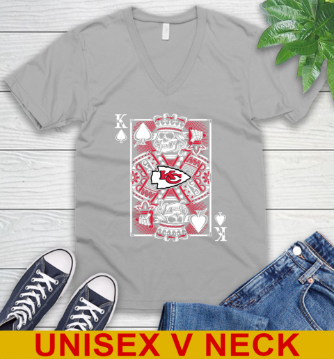 Kansas City Chiefs NFL Football The King Of Spades Death Cards Shirt V-Neck T-Shirt 4 Kansas City Chiefs NFL Football The King Of Spades Death Cards Shirt V-Neck T-Shirt - Image 4