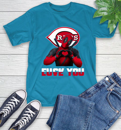 MLB Cincinnati Reds Deadpool Love You Fuck You Baseball Sports T-Shirt 9