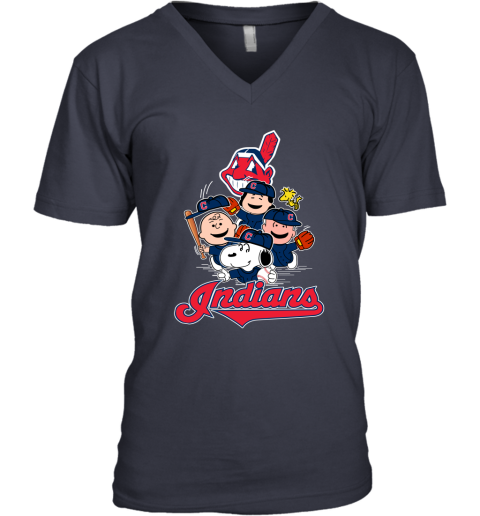 MLB Cleveland Indians Snoopy Charlie Brown Woodstock The Peanuts Movie Baseball  Shirt
