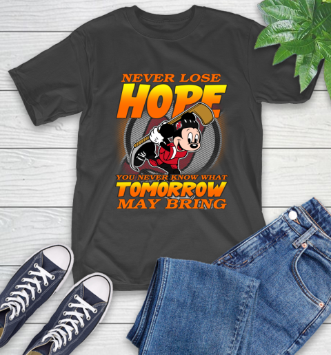 New Jersey Devils NHL Hockey ootball Mickey Disney Never Lose Hope T-Shirt