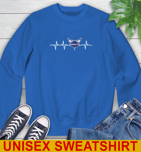 Charlotte Hornets NBA Basketball Heart Beat Shirt Sweatshirt 11