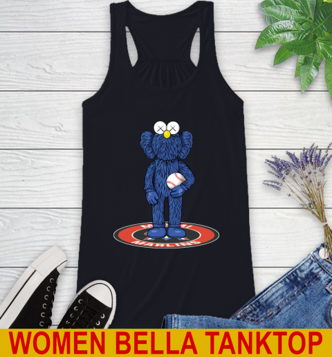 MLB Baseball Miami Marlins Kaws Bff Blue Figure Shirt Racerback Tank 10