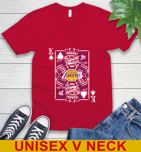 Los Angeles Lakers NBA Basketball The King Of Spades Death Cards Shirt V-Neck T-Shirt 6