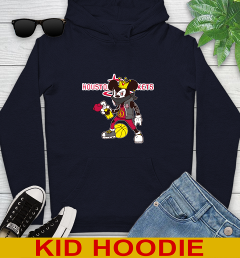 Houston Rockets NBA Basketball Mickey Peace Sign Sports Youth Hoodie 4