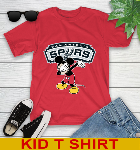San Antonio Spurs NBA Basketball Dabbing Mickey Disney Sports Youth T-Shirt 10