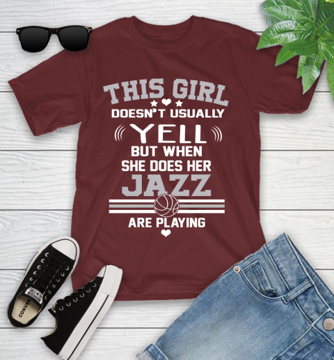 Utah Jazz NBA Basketball I Yell When My Team Is Playing Youth T-Shirt 14