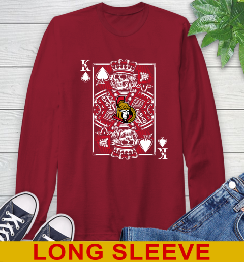 Ottawa Senators NHL Hockey The King Of Spades Death Cards Shirt Long Sleeve T-Shirt 9