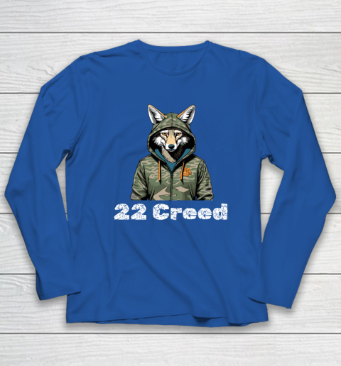 Coyote in Hood 22 Creed Graphic Hunting Long Sleeve T-Shirt 5