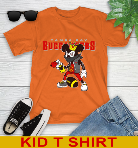 Tampa Bay Buccaneers NFL Football Mickey Peace Sign Sports Youth T-Shirt 7