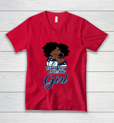 Tampa Bay Lightning Girl NHL V-Neck T-Shirt 7