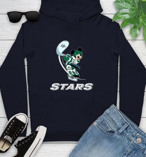 NHL Hockey Dallas Stars Cheerful Mickey Mouse Shirt Youth Hoodie 4