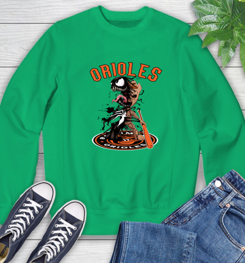 MLB Baltimore Orioles Baseball Venom Groot Guardians Of The Galaxy Sweatshirt 6