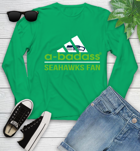 Seattle Seahawks NFL Football A Badass Adidas Adoring Fan Sports Youth Long Sleeve 7