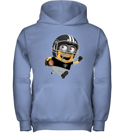 NFL Oakland Raiders Minions Disney Football Sports FwSHOUvN6Bl youth hoodie 43 95 151514 front carolina blue