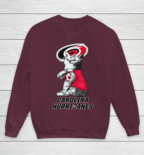 NHL My Cat Loves Carolina Hurricanes Hockey Youth Sweatshirt 4