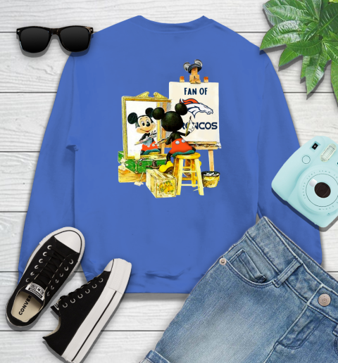 NFL Football Denver Broncos Mickey Drawing Shirt 110