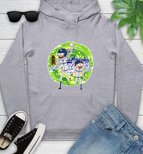 MLB Los Angeles Dodgers Rick And Morty Commissioner's Trophy Baseball Sports Youth Hoodie 6