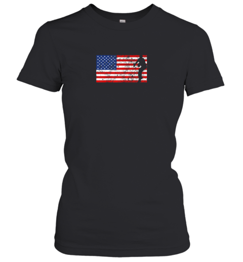 Baseball Pitcher Shirt, American Flag, 4th of July, USA, Women's T-Shirt
