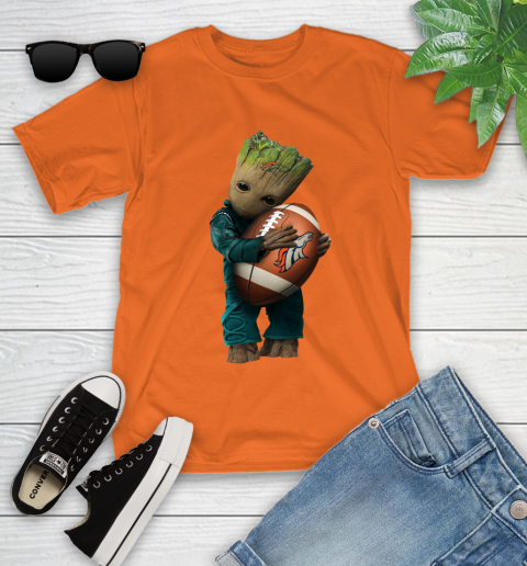 NFL Groot Guardians Of The Galaxy Football Sports Denver Broncos Youth T-Shirt 7