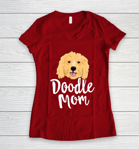 Dog Mom Shirt Doodle Mom T Shirt Women Goldendoodle Dog Puppy Mother Women's V-Neck T-Shirt 8