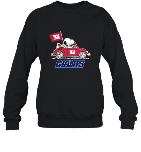Snoopy And Woodstock Ride The New York Giants Car NFL Sweatshirt