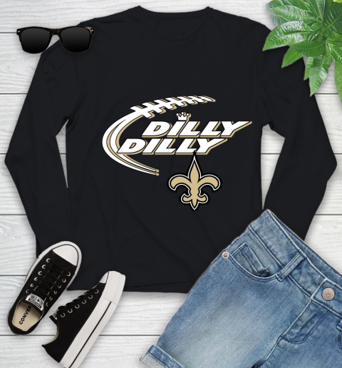NFL New Orleans Saints Dilly Dilly Football Sports Youth Long Sleeve 2