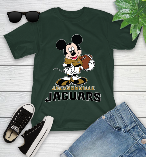 NFL Football Jacksonville Jaguars Cheerful Mickey Mouse Shirt Youth T-Shirt 5
