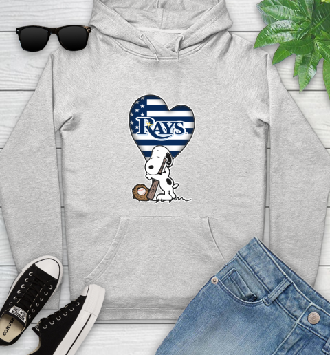 Tampa Bay Rays MLB Baseball The Peanuts Movie Adorable Snoopy Youth Hoodie