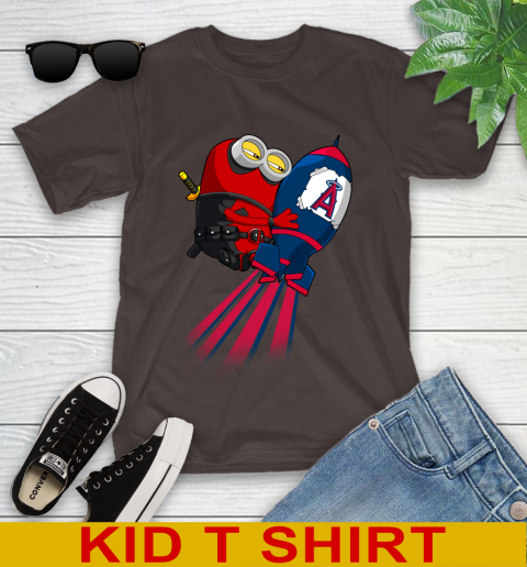 MLB Baseball Los Angeles Angels Deadpool Minion Marvel Shirt Youth T-Shirt 6