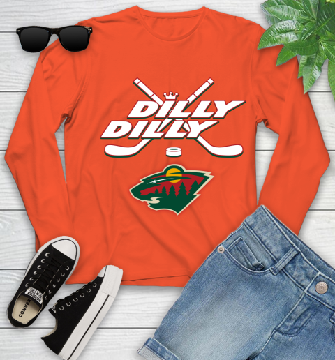 NHL Minnesota Wild Dilly Dilly Hockey Sports Youth Long Sleeve 4