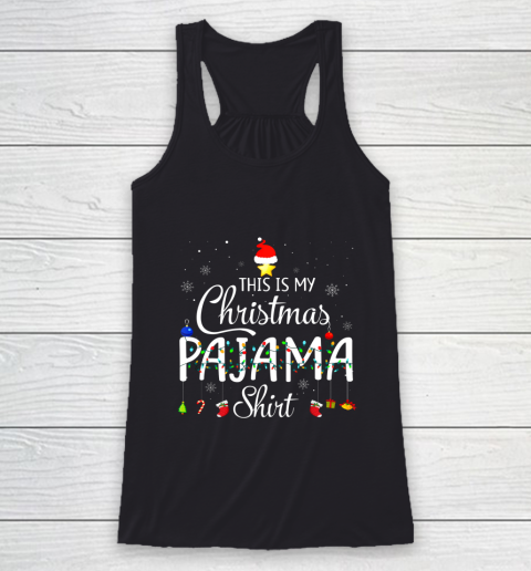 This is My Christmas Pajama Shirt Funny Xmas Light Tree Racerback Tank