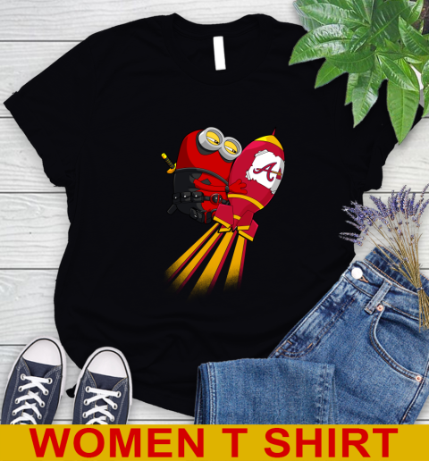MLB Baseball Atlanta Braves Deadpool Minion Marvel Shirt Women's T-Shirt