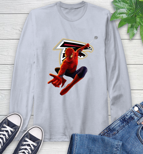 NFL Spider Man Avengers Endgame Football Atlanta Falcons Long Sleeve T-Shirt 6