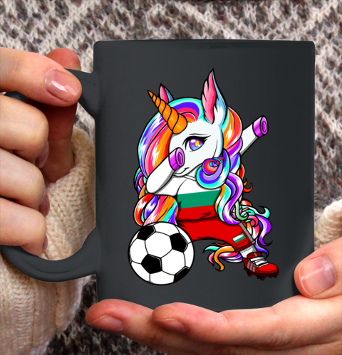Dabbing Unicorn Bulgaria Soccer Fans Jersey Flag Football Ceramic Mug 11oz